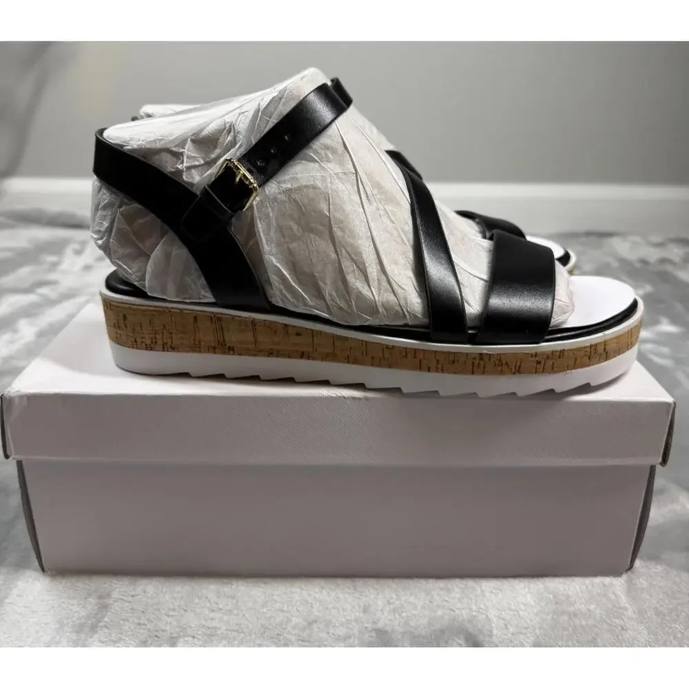 NIB Marc Fisher Women's Grandie‎ Treaded Flatform Wedge Sandals Size 9